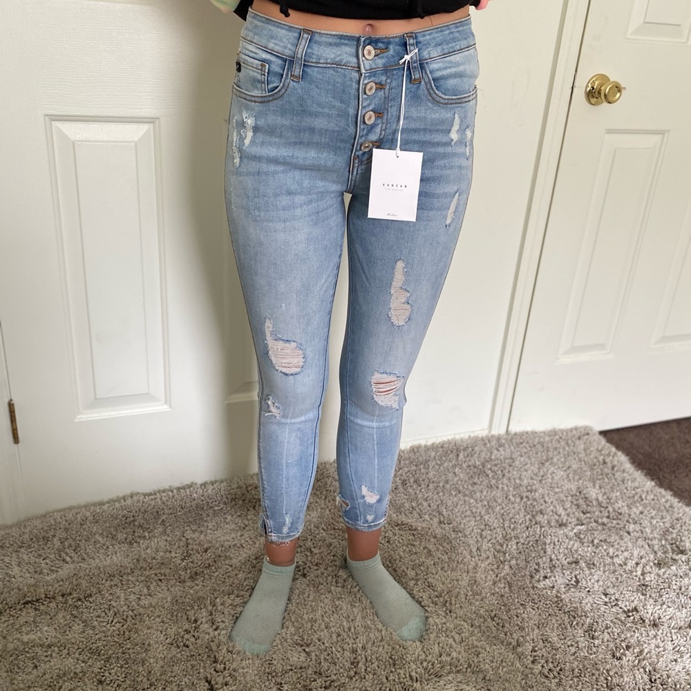 KanCan high rise light wash